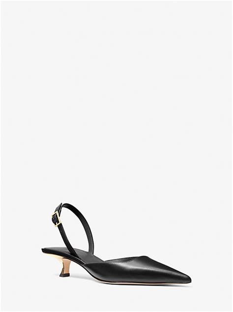 michael kors caroline kitten|Luna Leather Slingback Kitten Pump .